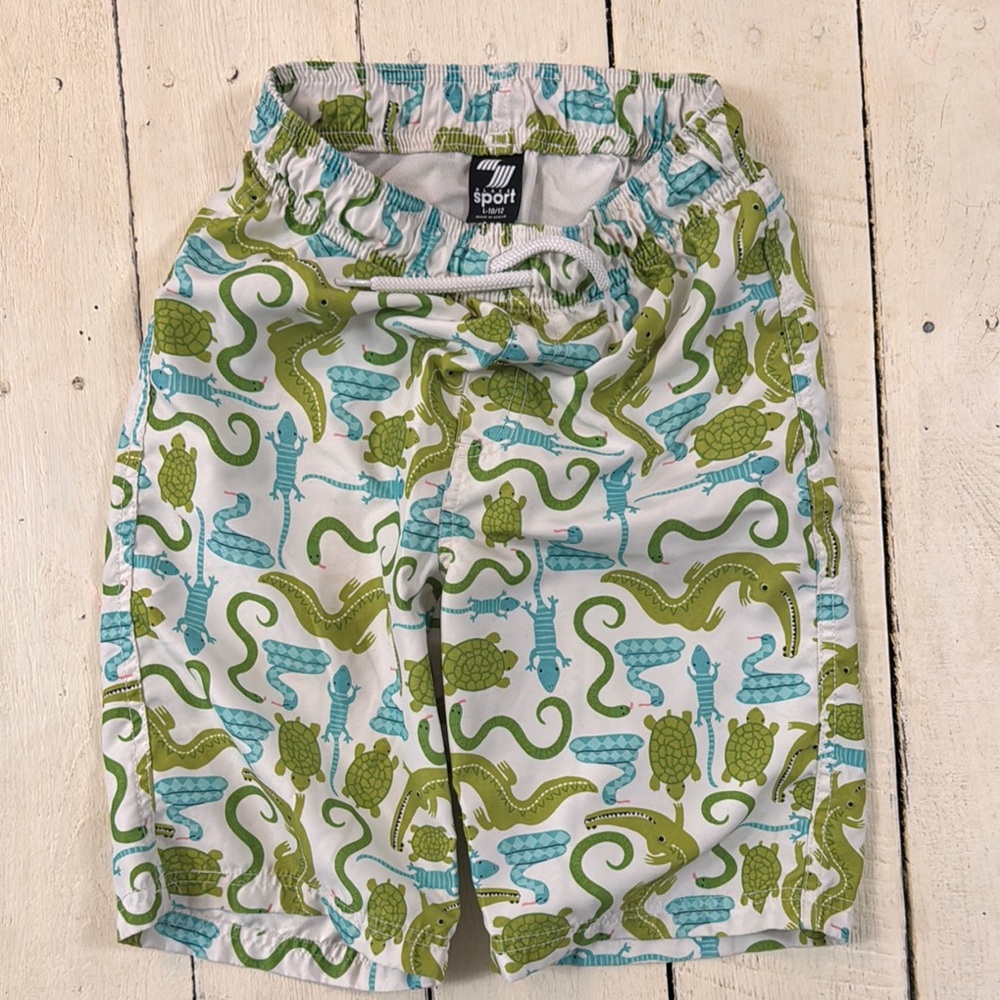 Place Sport Green and Blue Animal Print Swim Shorts